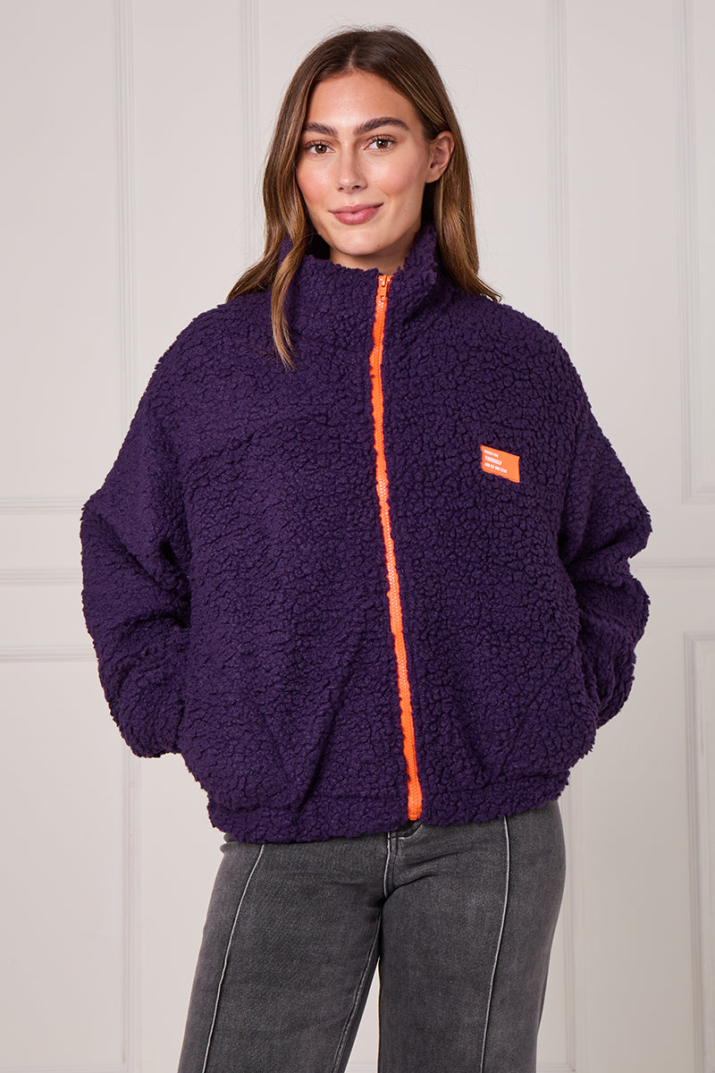 Neon Zip Borg Jackets