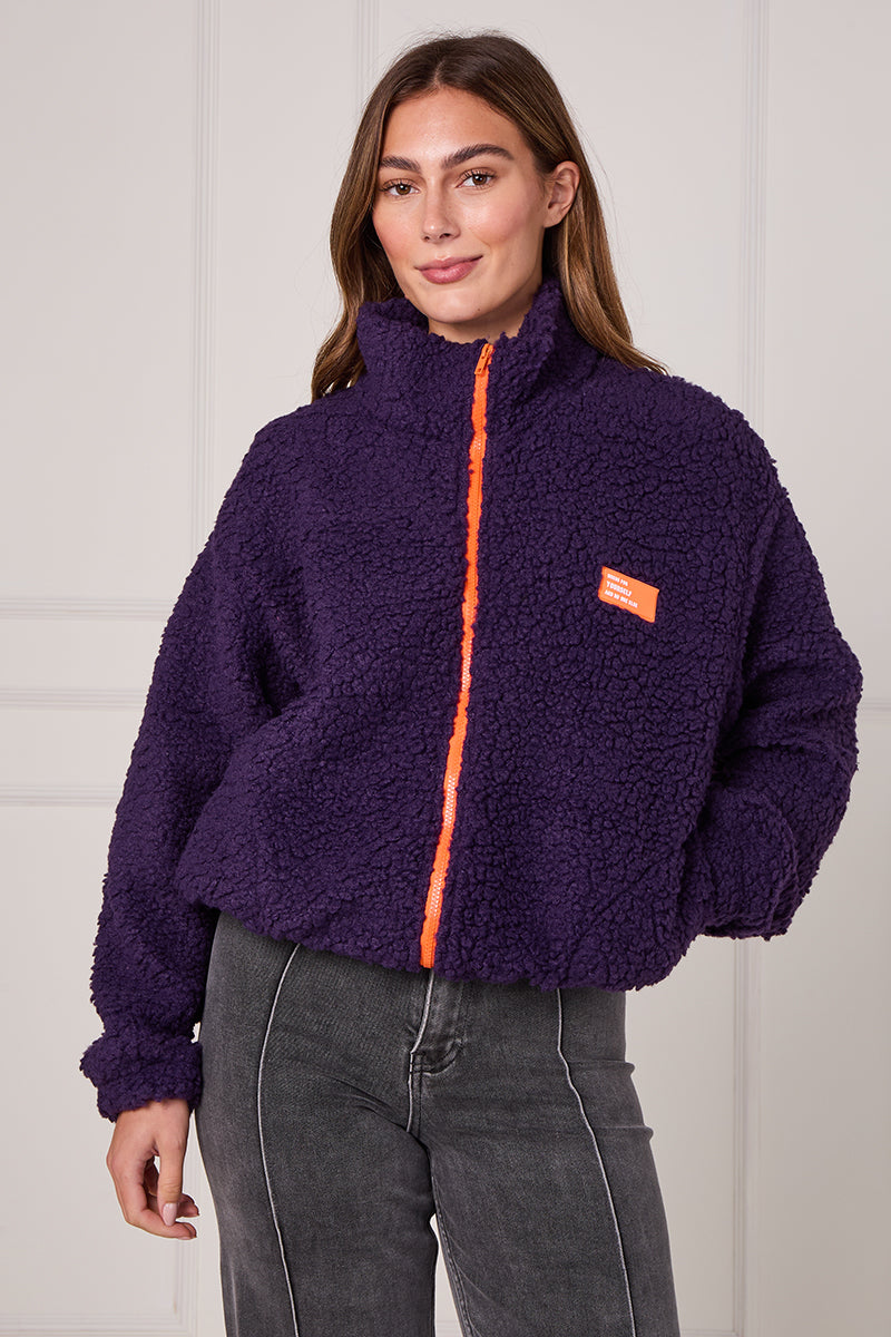 Neon Zip Borg Jackets