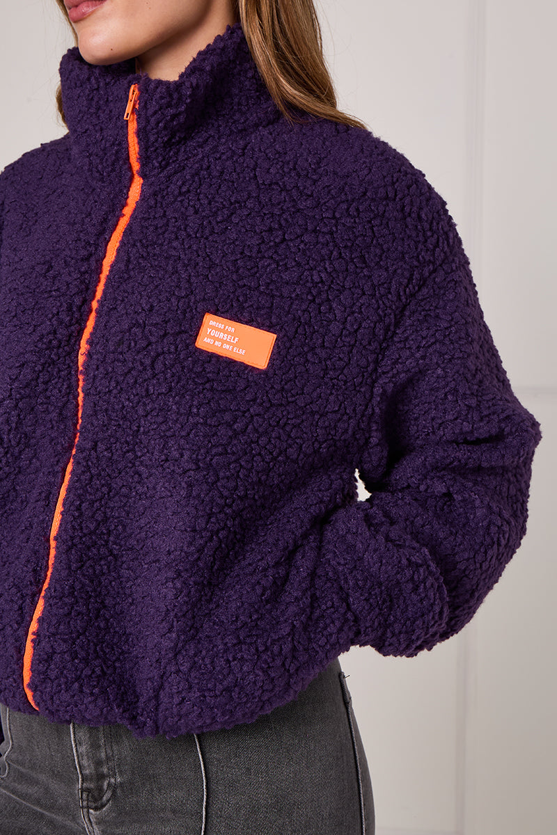 Neon Zip Borg Jackets