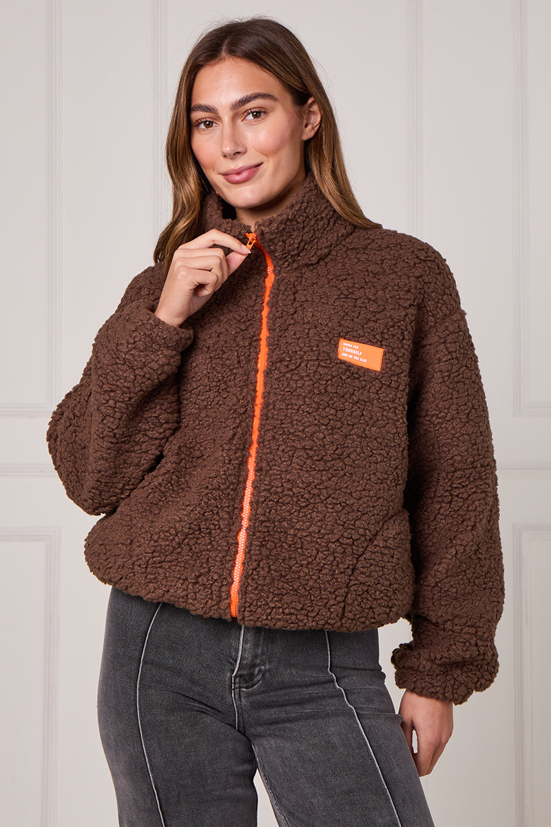 Neon Zip Borg Jackets