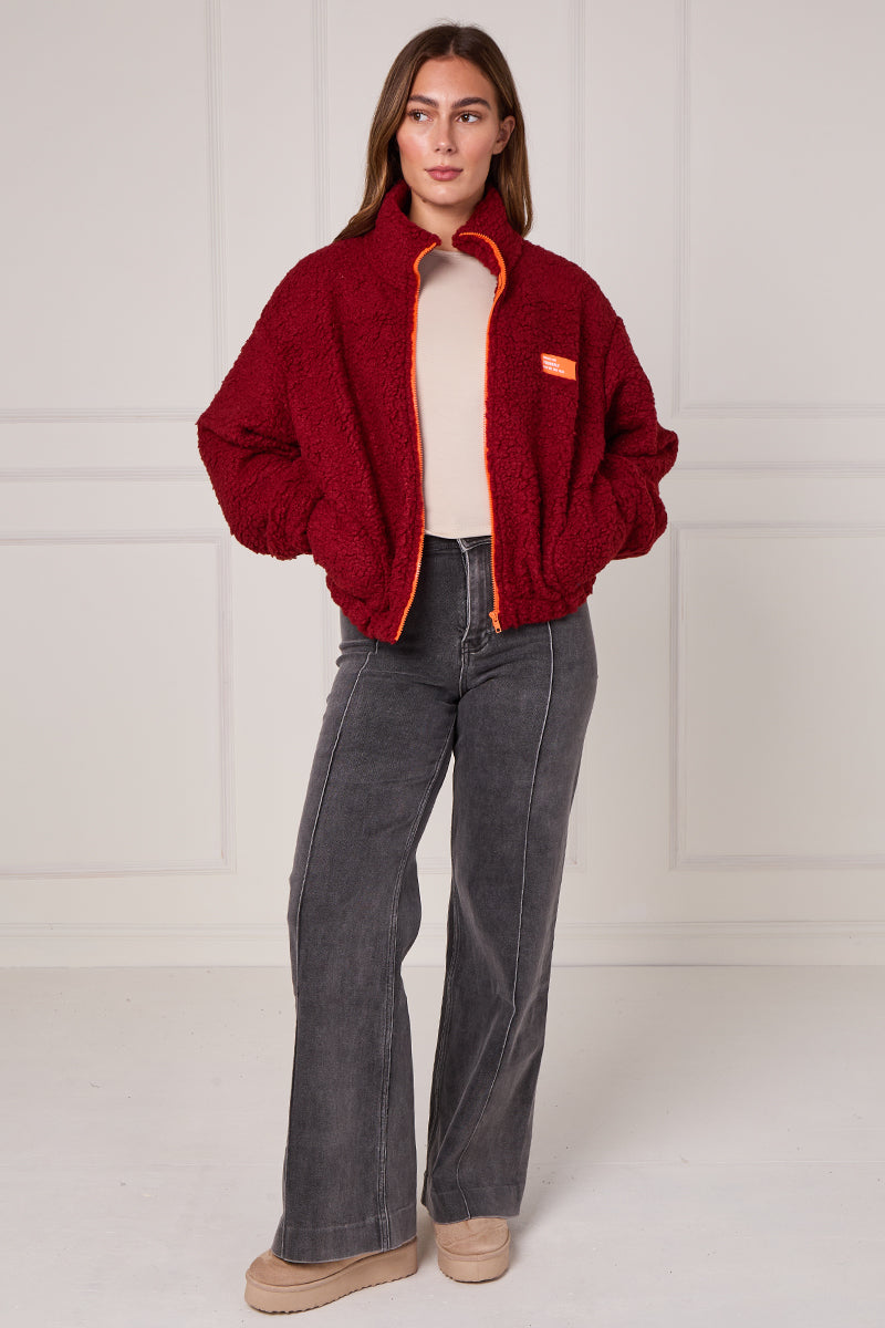 Neon Zip Borg Jackets