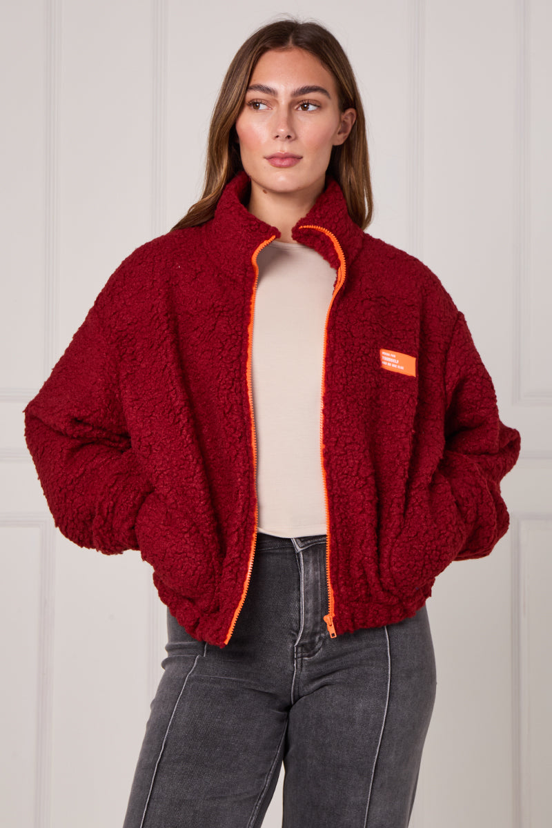 Neon Zip Borg Jackets