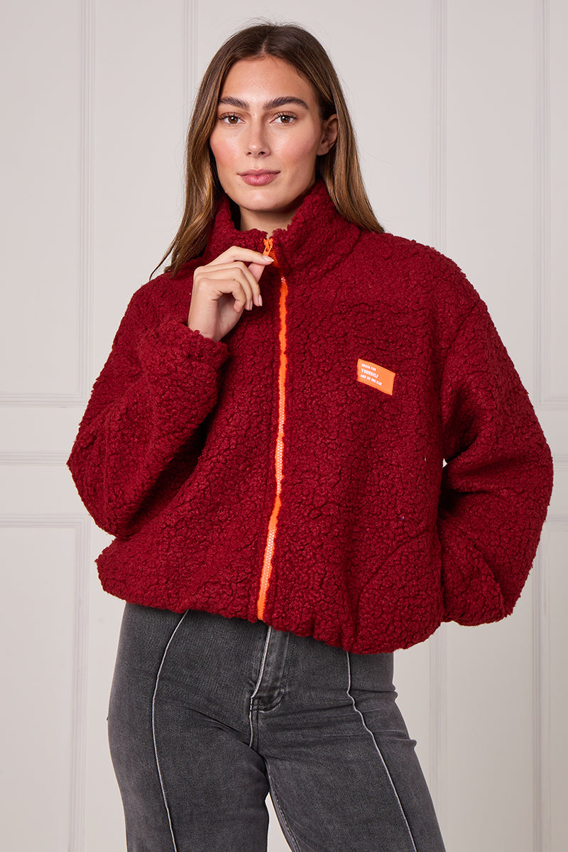 Neon Zip Borg Jackets