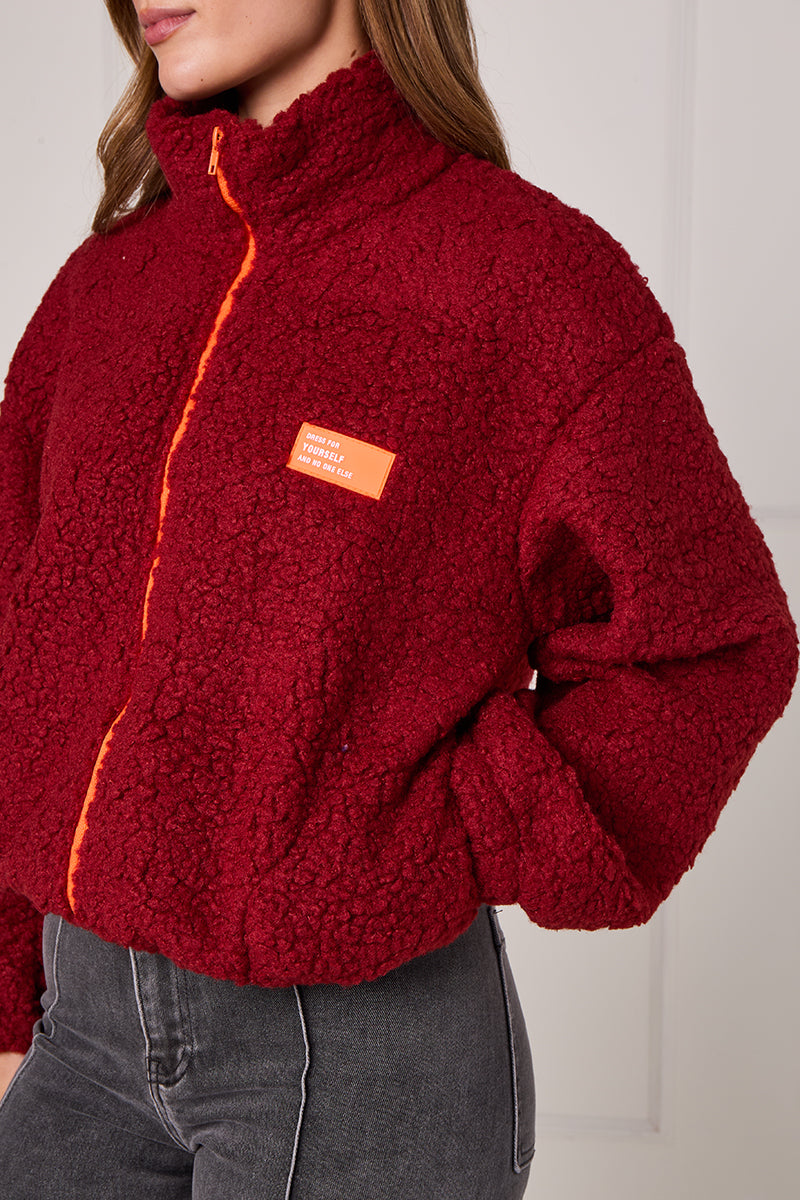 Neon Zip Borg Jackets