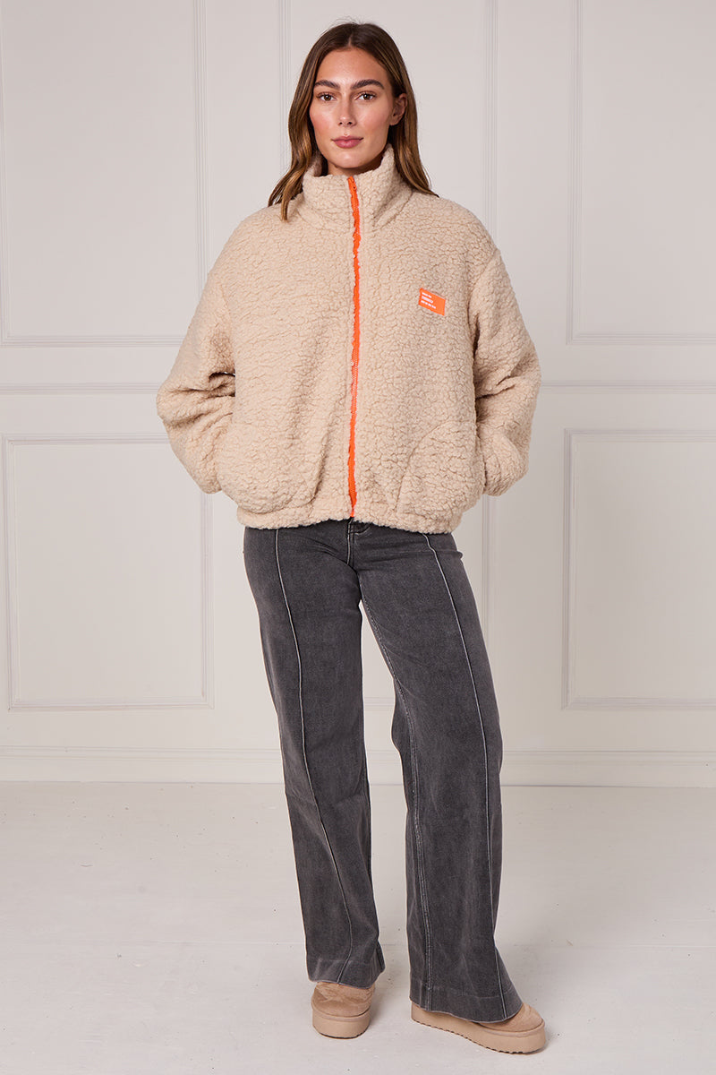 Neon Zip Borg Jackets