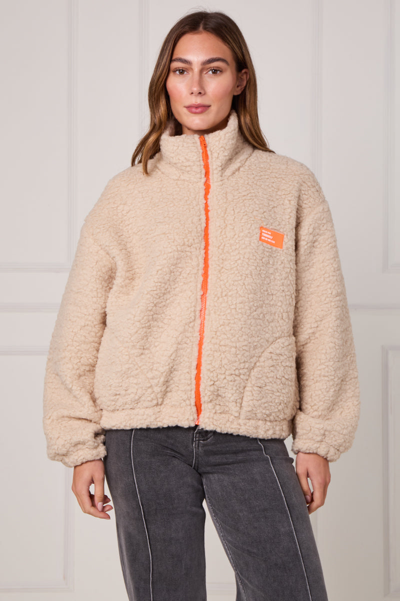 Neon Zip Borg Jackets