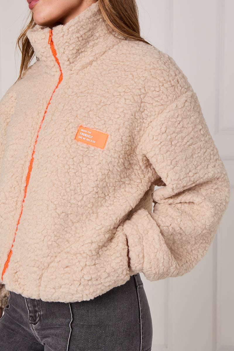 Neon Zip Borg Jackets