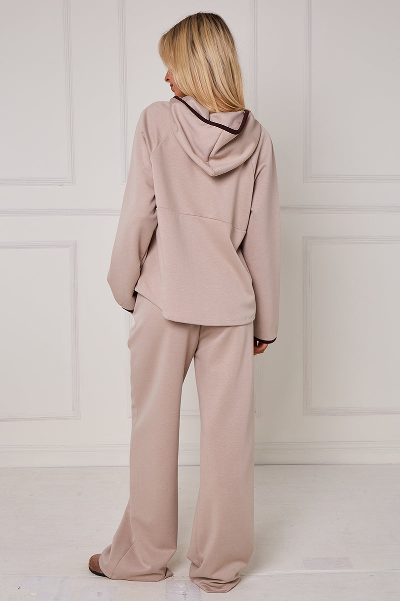 Contrast Band Hooded Lounge Set