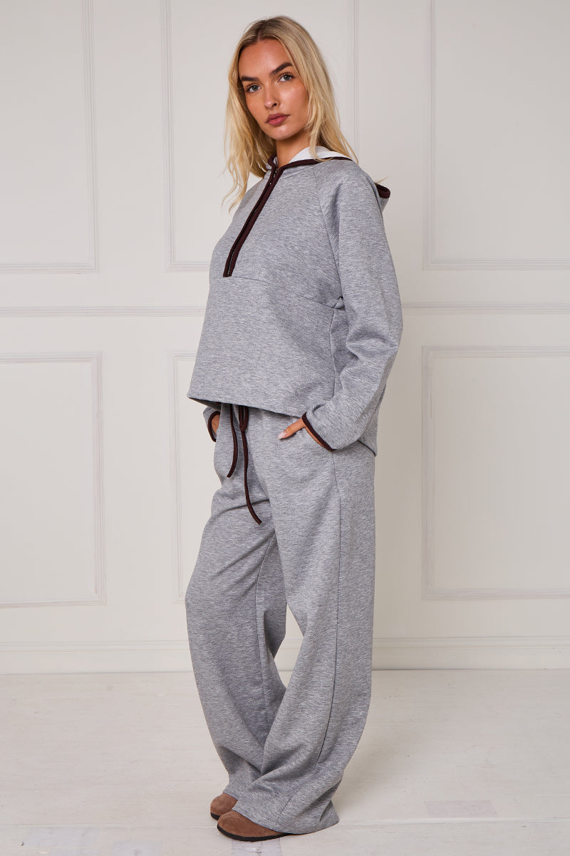 Contrast Band Hooded Lounge Set