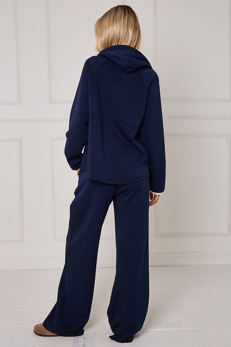 Contrast Band Hooded Lounge Set