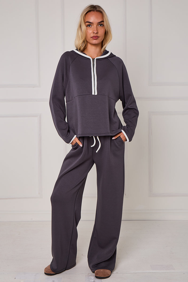 Contrast Band Hooded Lounge Set