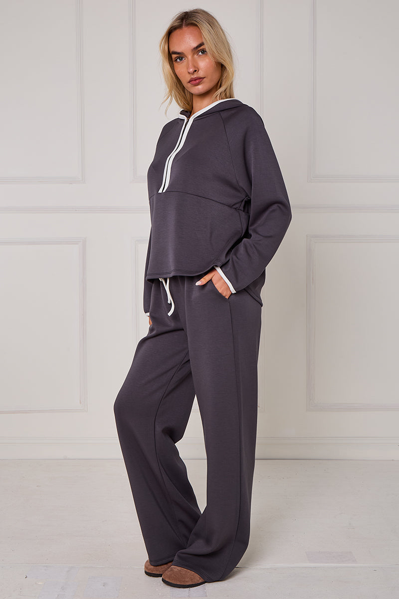 Contrast Band Hooded Lounge Set