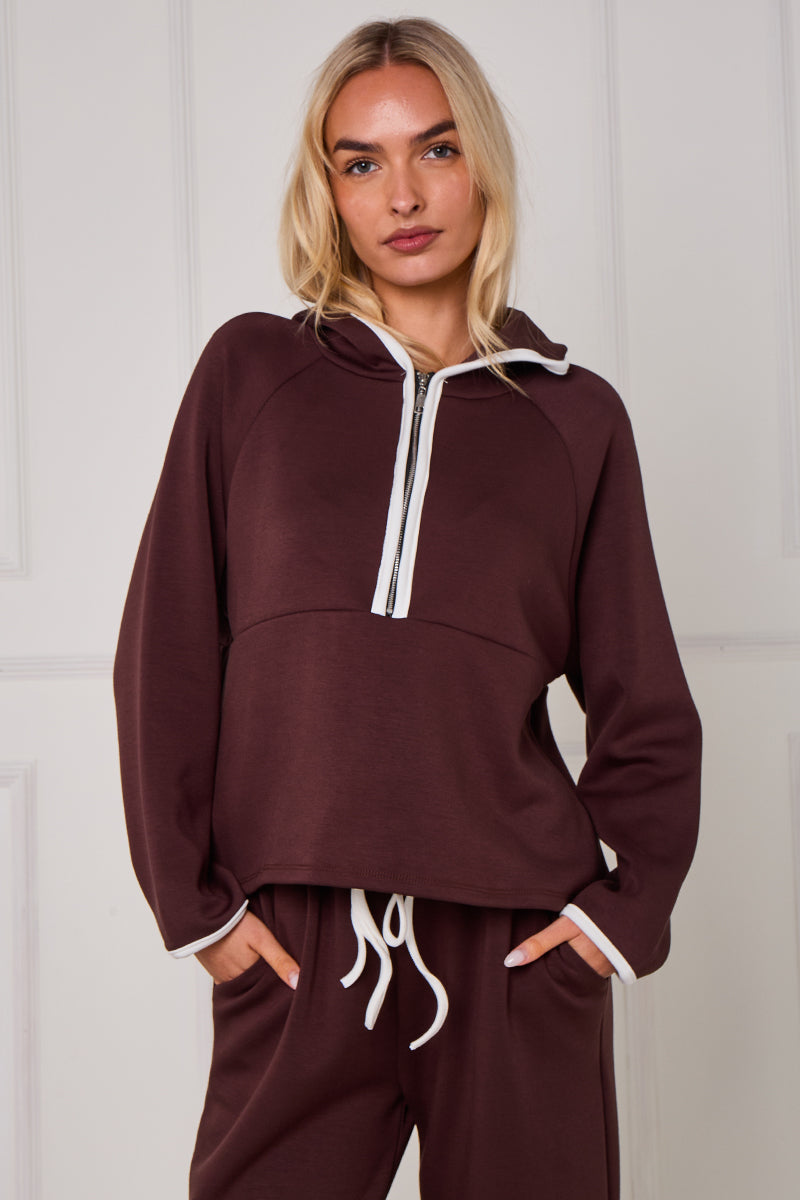 Contrast Band Hooded Lounge Set