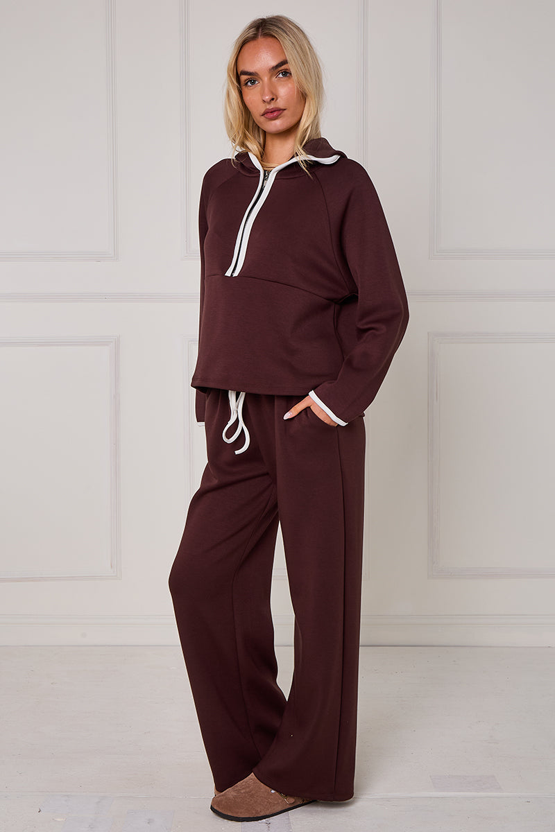 Contrast Band Hooded Lounge Set