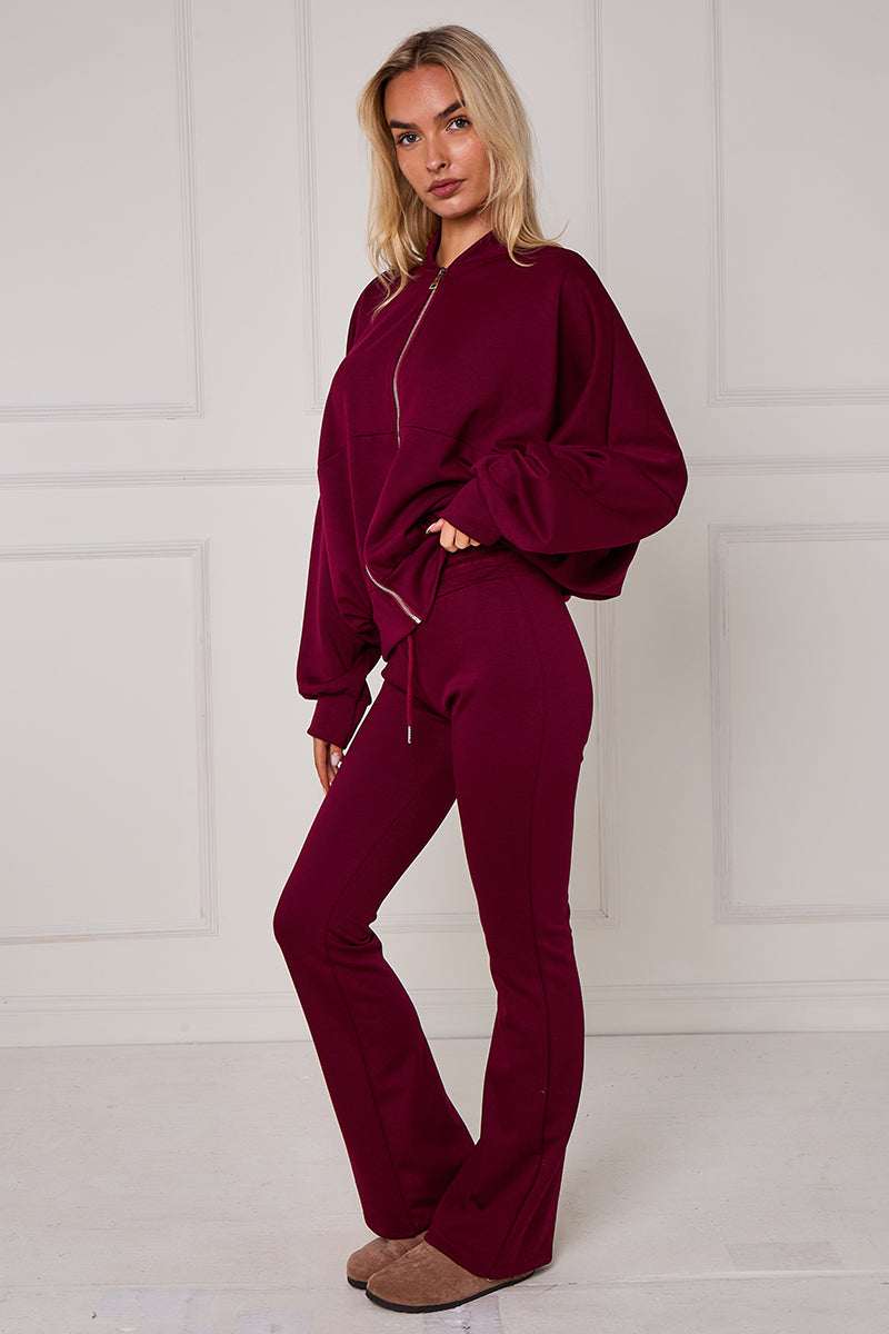 Bomber Sweatshirt With Zip And Joggers Lounge Set