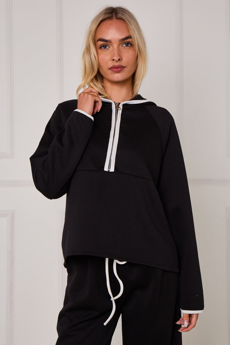 Contrast Band Hooded Lounge Set