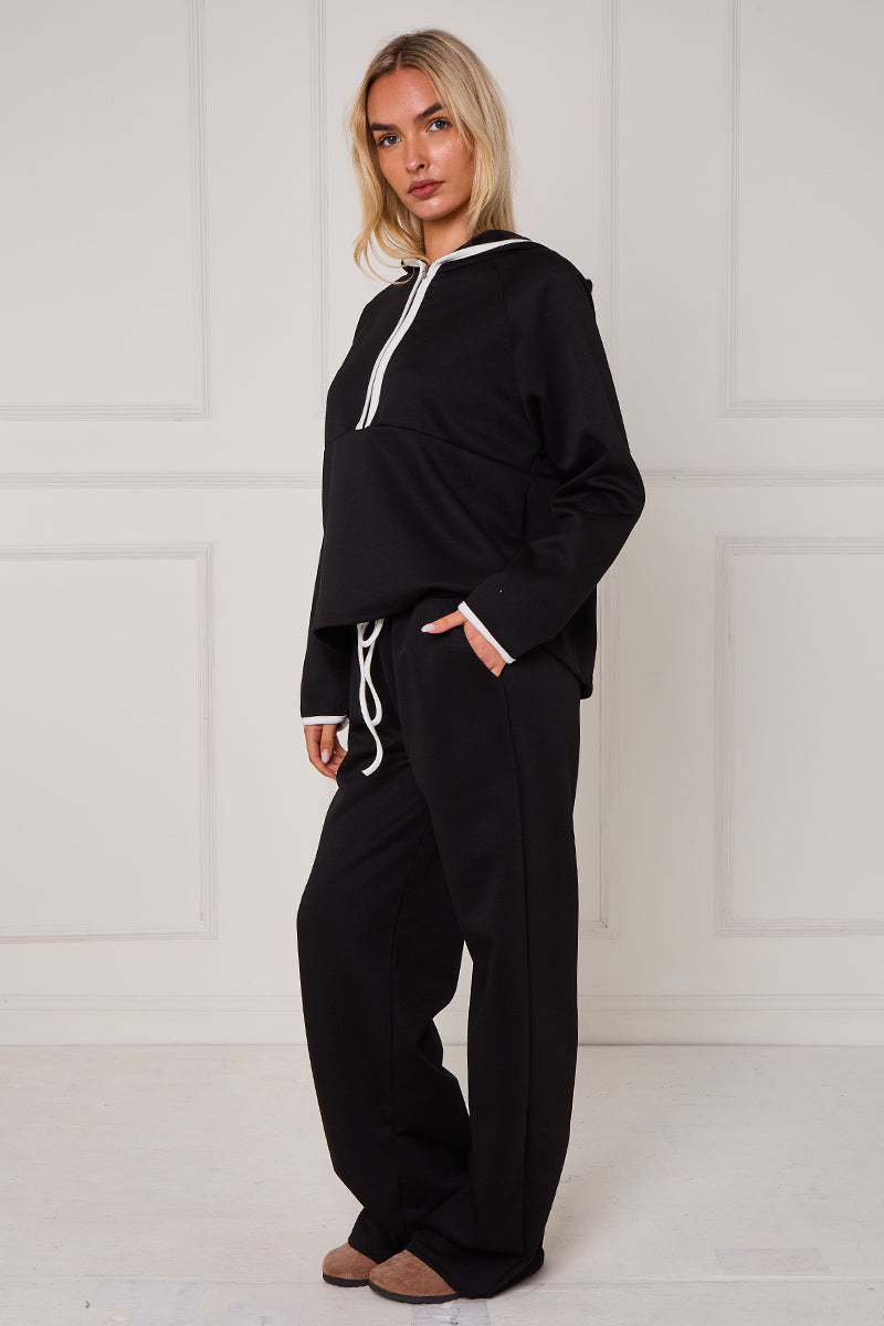 Contrast Band Hooded Lounge Set