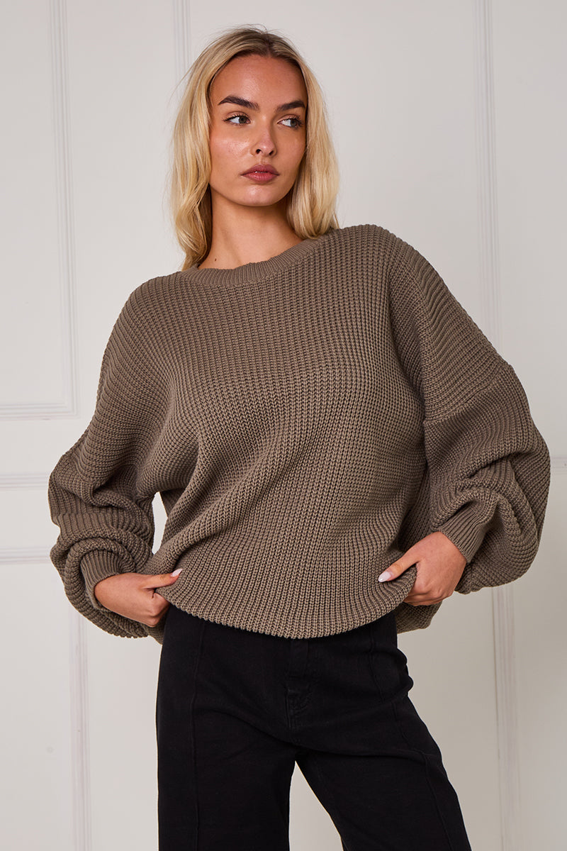Oversized Plain Chunky Knit Stripe Jumper