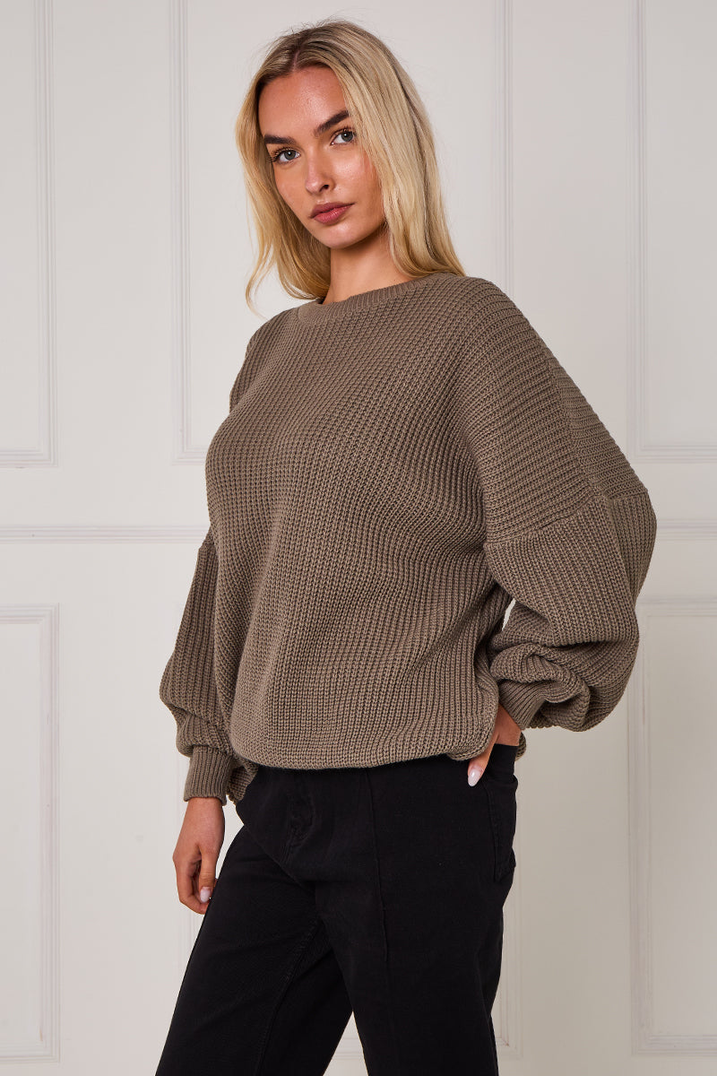 Oversized Plain Chunky Knit Stripe Jumper