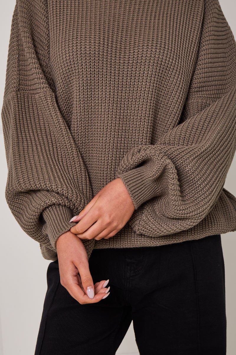 Oversized Plain Chunky Knit Stripe Jumper
