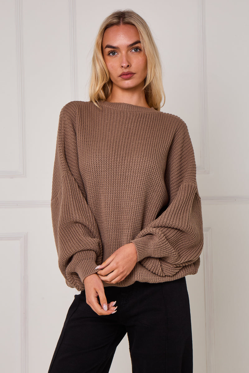Oversized Plain Chunky Knit Stripe Jumper