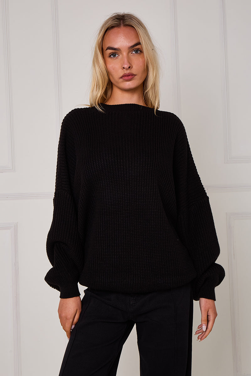 Oversized Plain Chunky Knit Stripe Jumper
