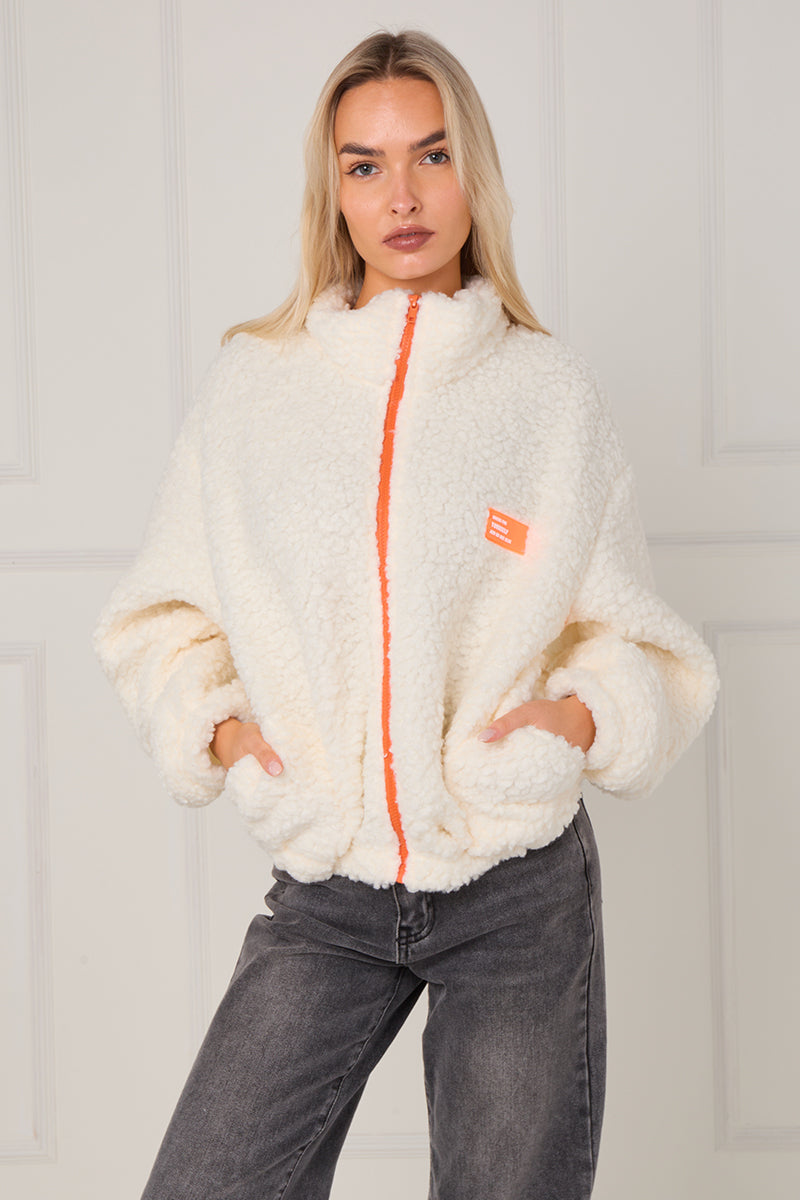 Neon Zip Borg Jackets