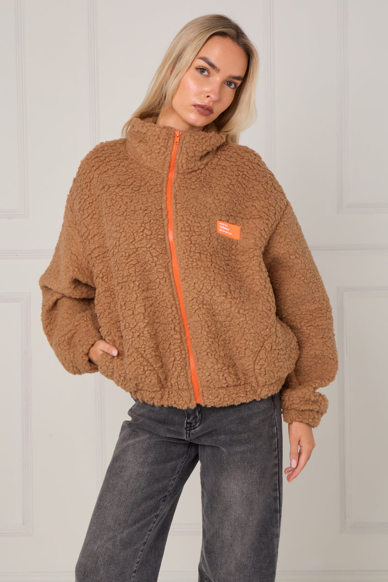 Neon Zip Borg Jackets