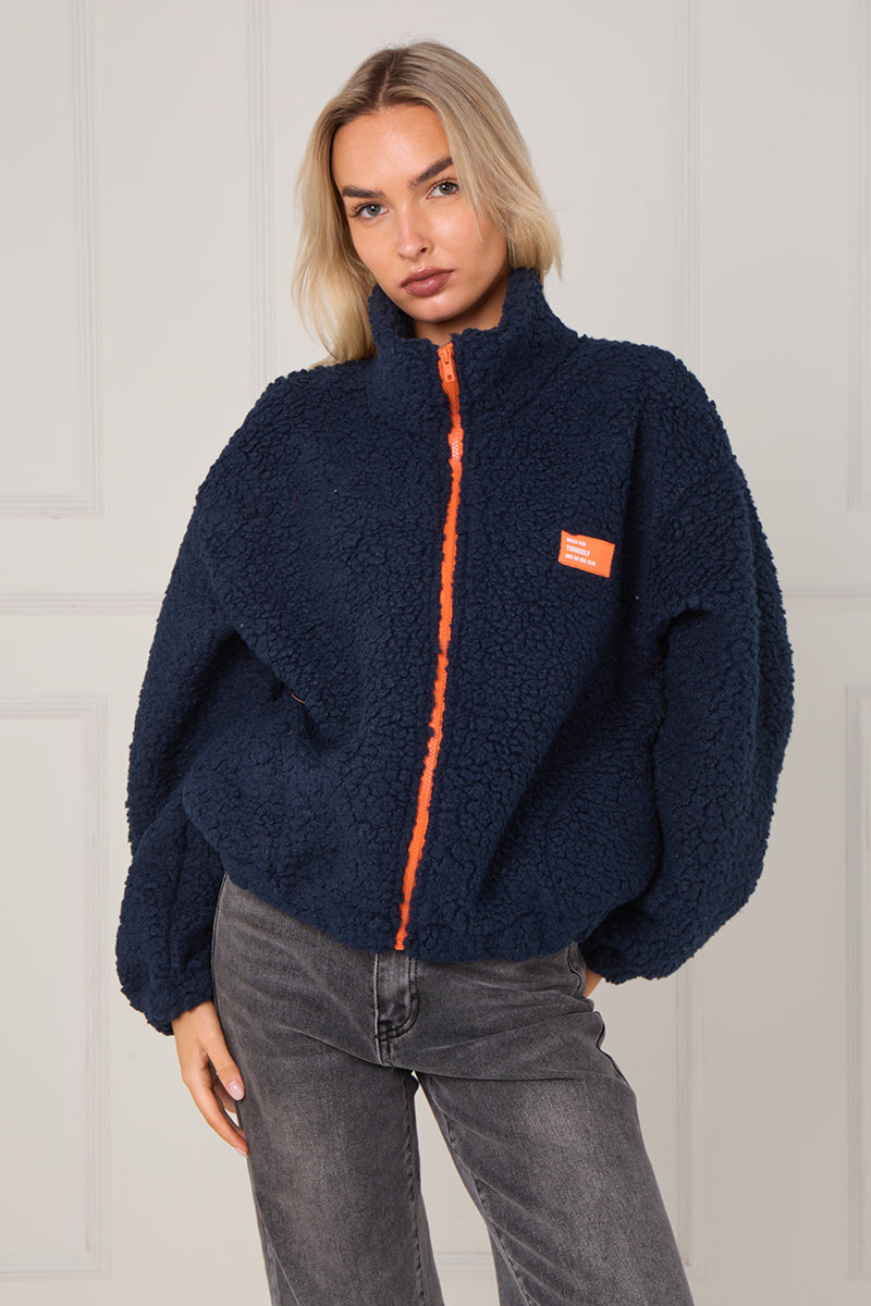 Neon Zip Borg Jackets