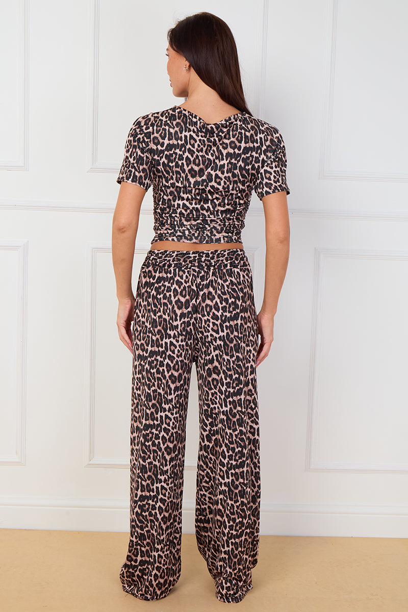 Leopard Print Top Trouser Coord Set