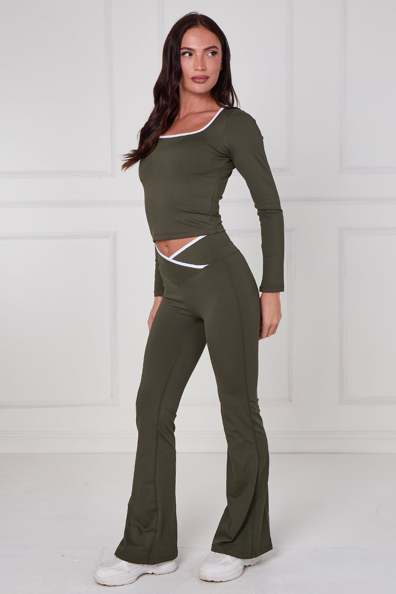 Long Sleeve Contrast Gym Set