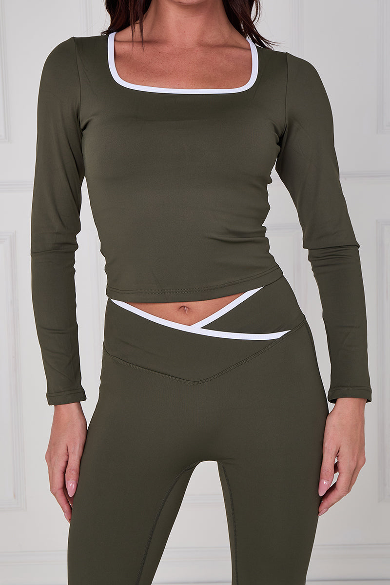 Long Sleeve Contrast Gym Set