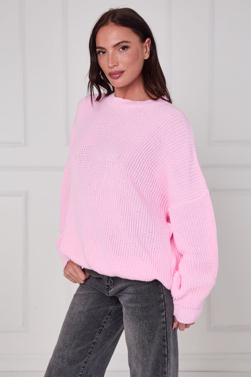 Oversized Plain Chunky Knit Stripe Jumper