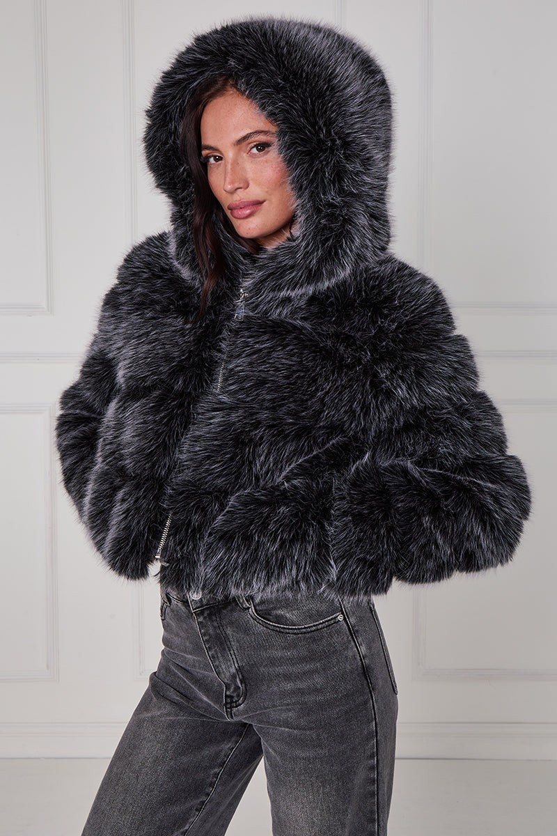 Faux Fur Hooded Jacket
