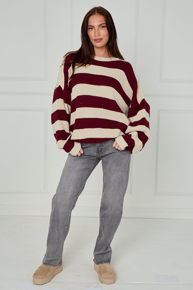Oversized Chunky Knit Stripe Jumper