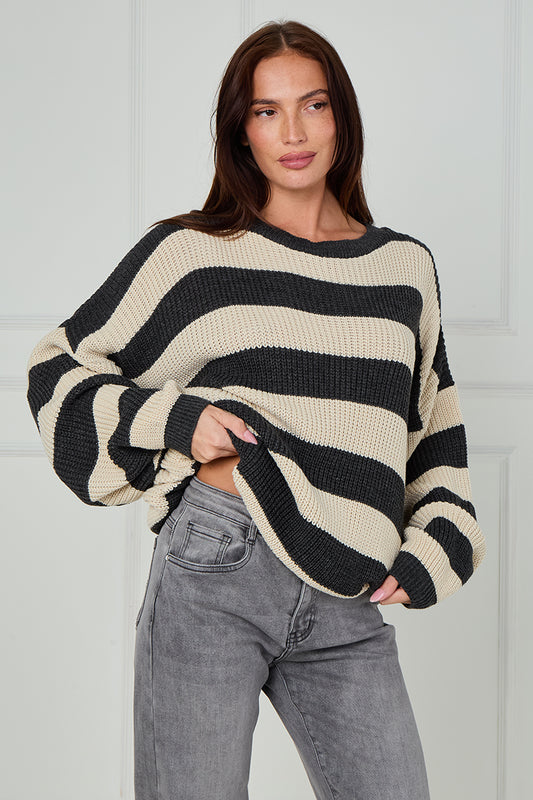 Oversized Chunky Knit Stripe Jumper