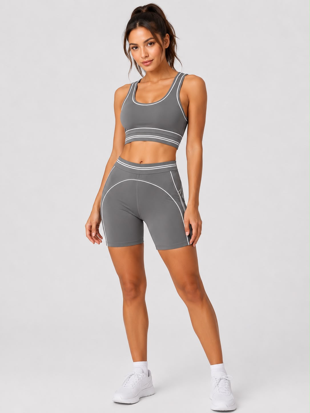 Sports Bra And Gym Shorts Set